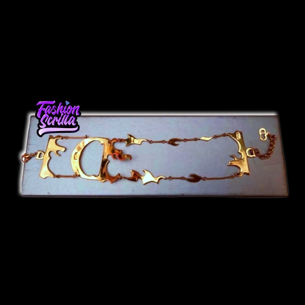 Vintage Christian Dior Flaming “D” Logo runway XL Logo Bracelet by John Galliano - Picture 3 of 14